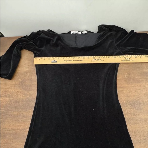 Vintage Ann Taylor Black Velvet Catsuit Bodysuit One Piece Long Sleeve Medium - Picture 4 of 12